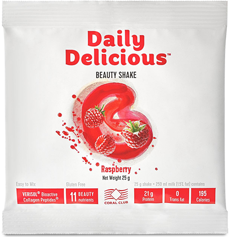 Daily Delicious Beauty Shake cu aromă de zmeură