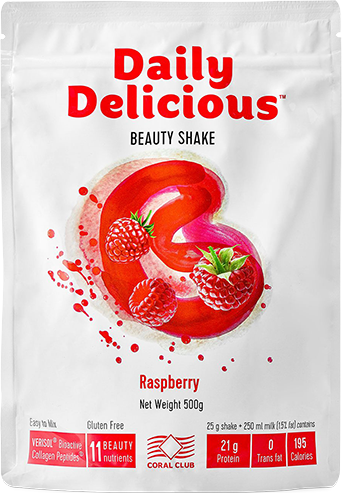 Daily Delicious Beauty Shake cu aromă de zmeură